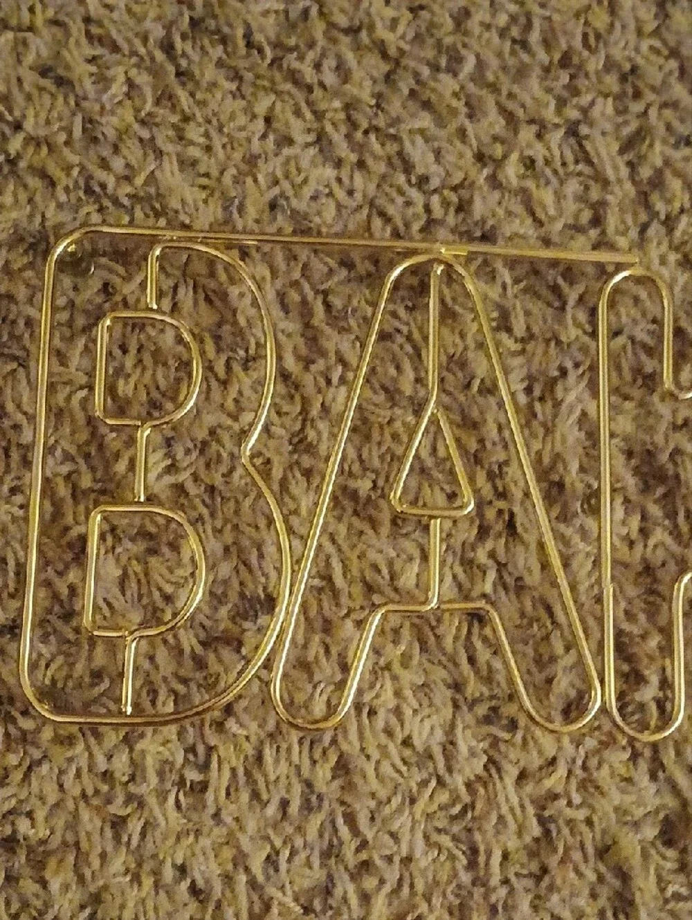 Gold BAKE Wire Wall Sign - Decorative Kitchen Accent